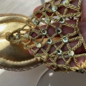 Costablanca gold rope sparkle espadrilles Size 6.5  Made in Spain